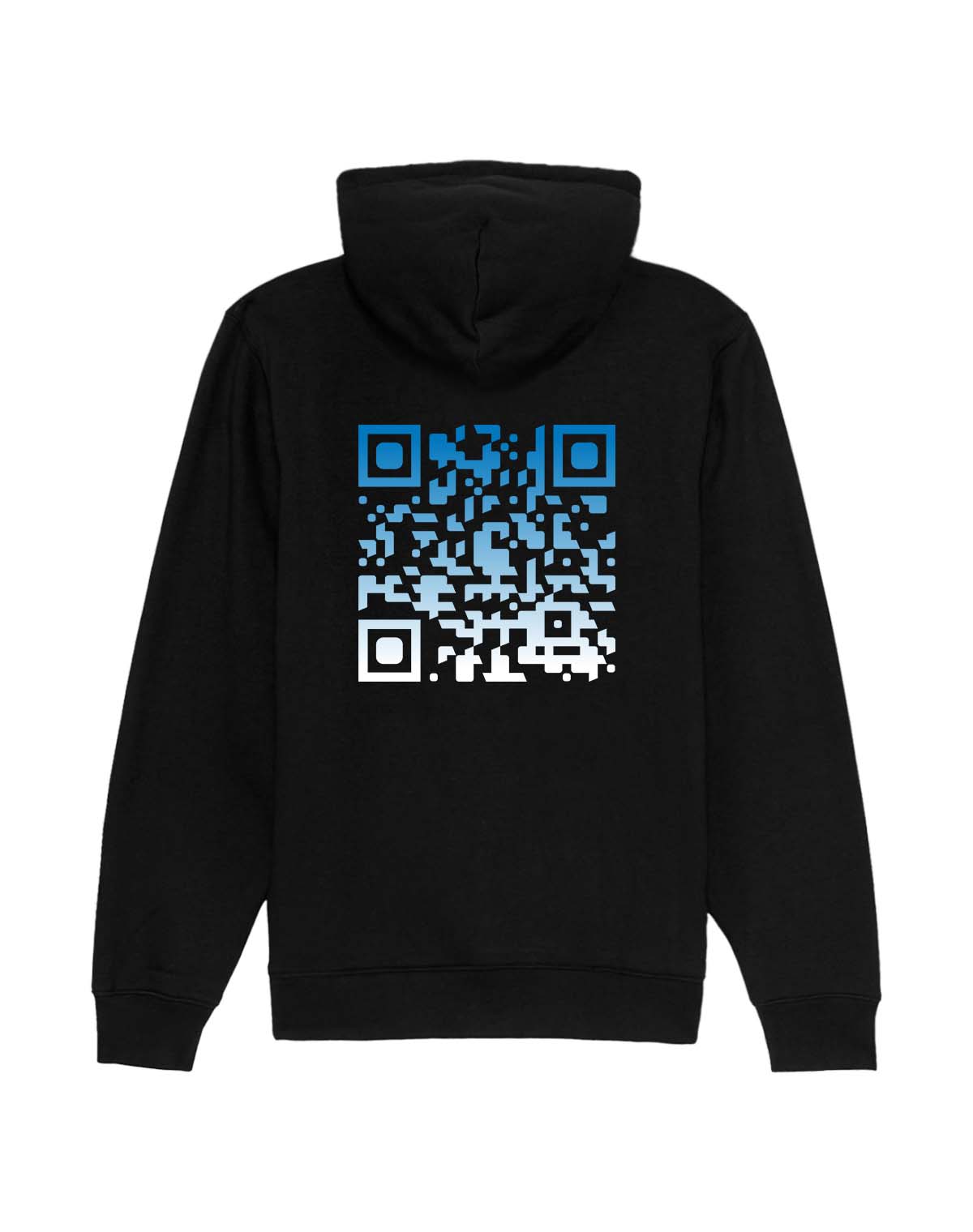 qr code hoodie unisex black nightfall