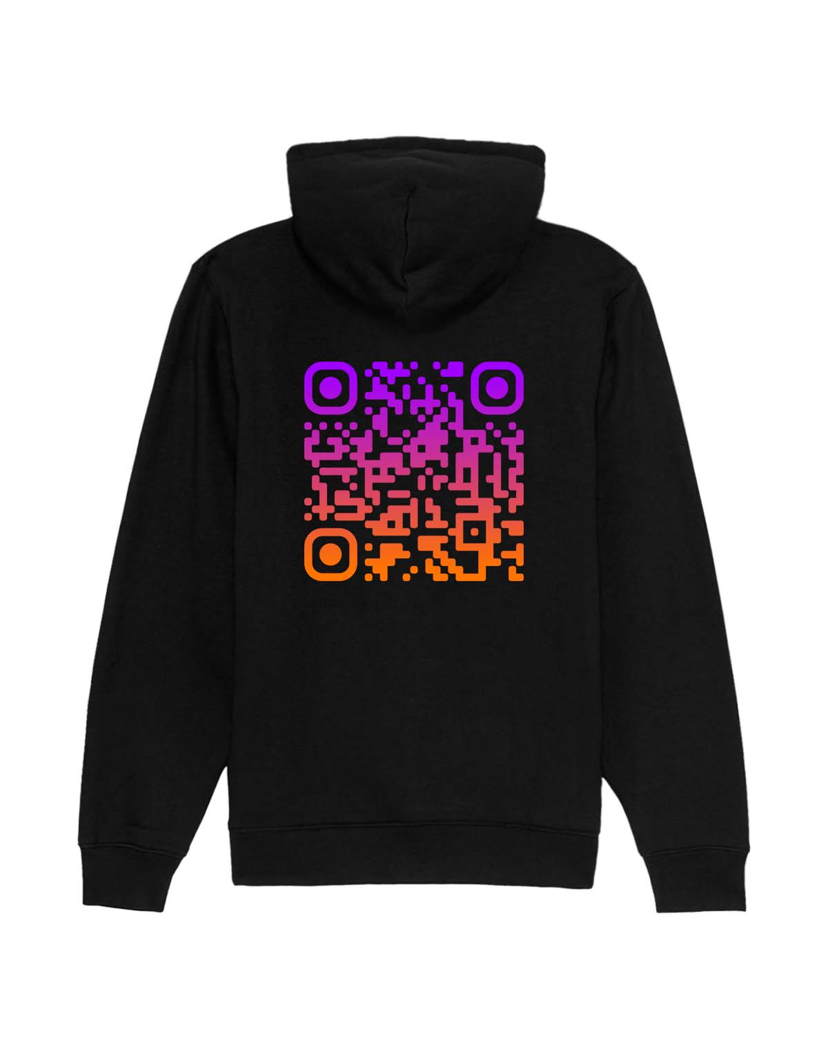 qr code hoodie unisex black sunset