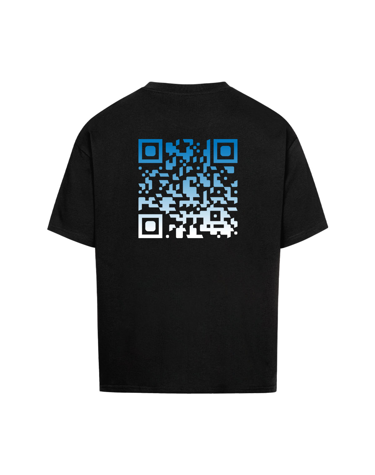 qr code oversized t-shirt black nightfall