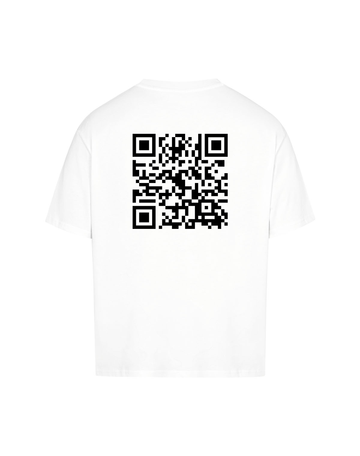 qr code oversized t-shirt white classic