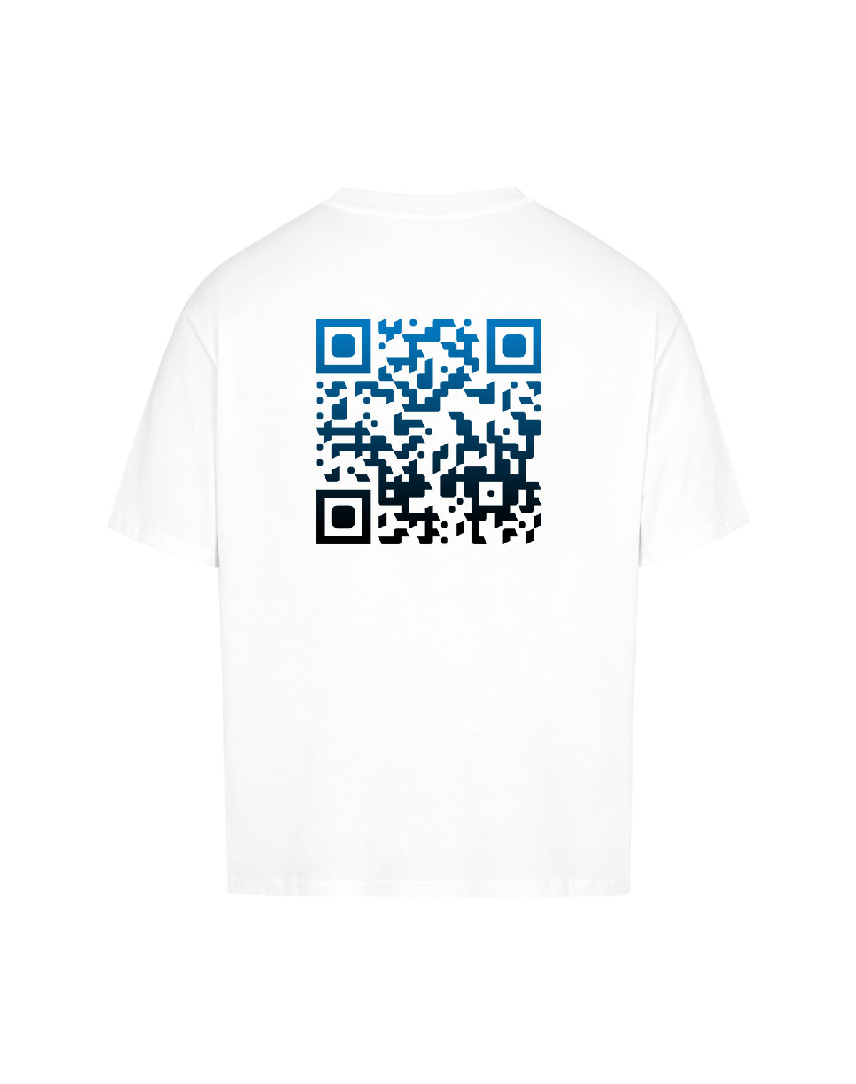 qr code oversized t-shirt white nightfall
