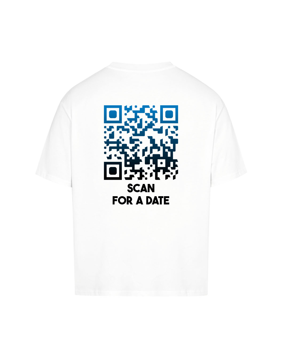 qr code oversized t-shirt white nightfall scan for a date