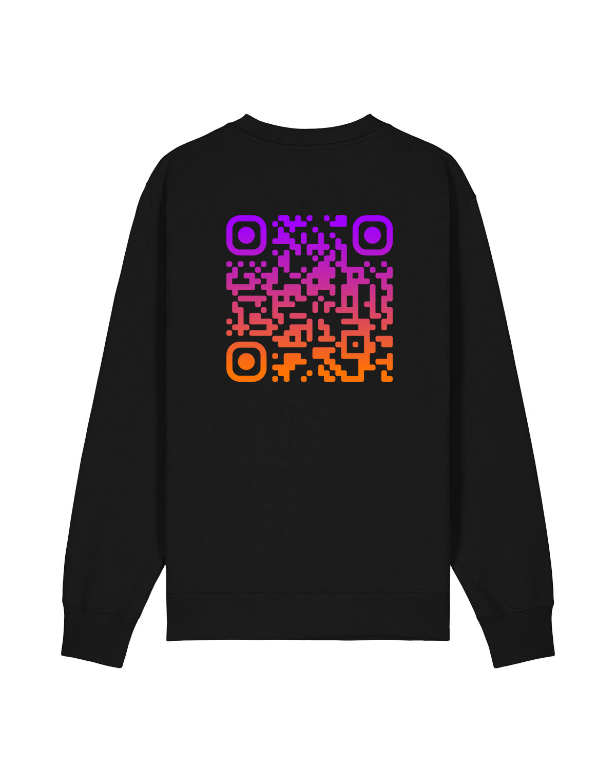 qr code sweatshirt black unisex sunset