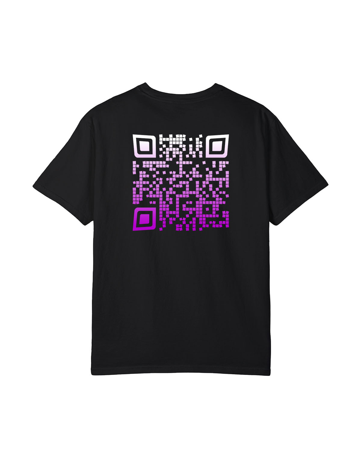 qr code t-shirt black cyberpunk