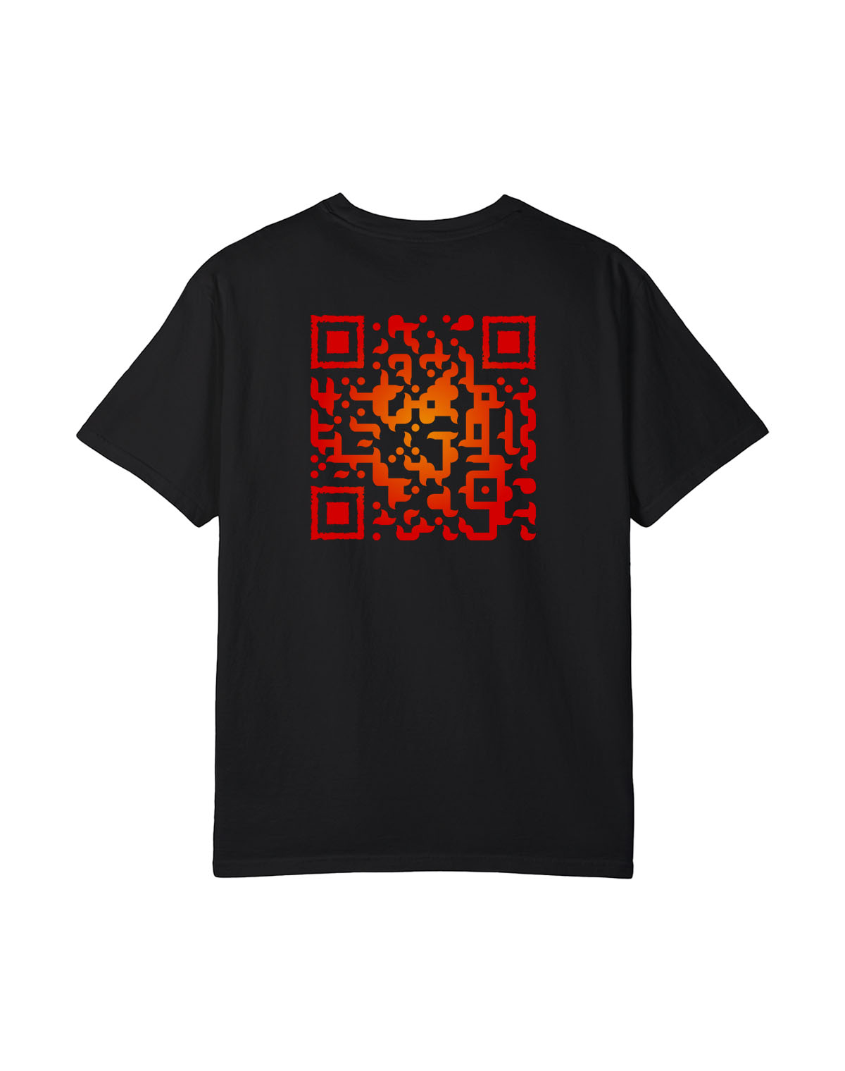 qr code t-shirt black fireball