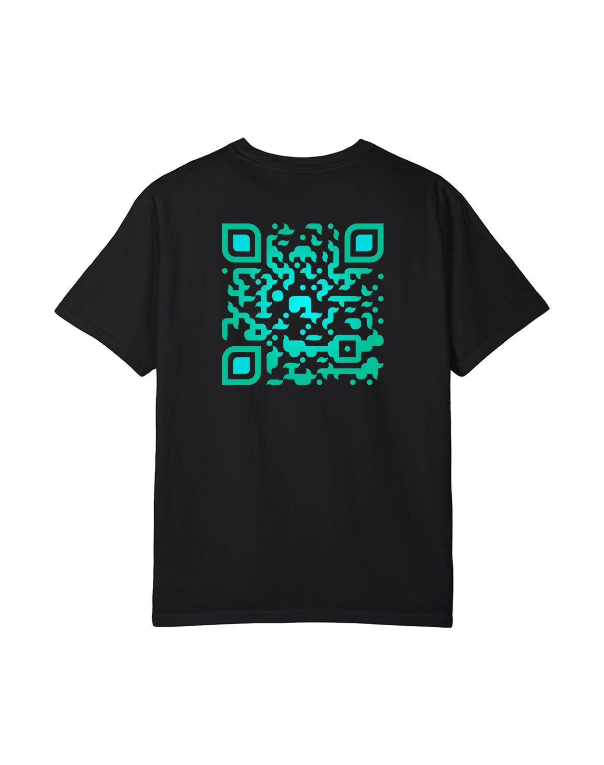 qr code t-shirt black ocean