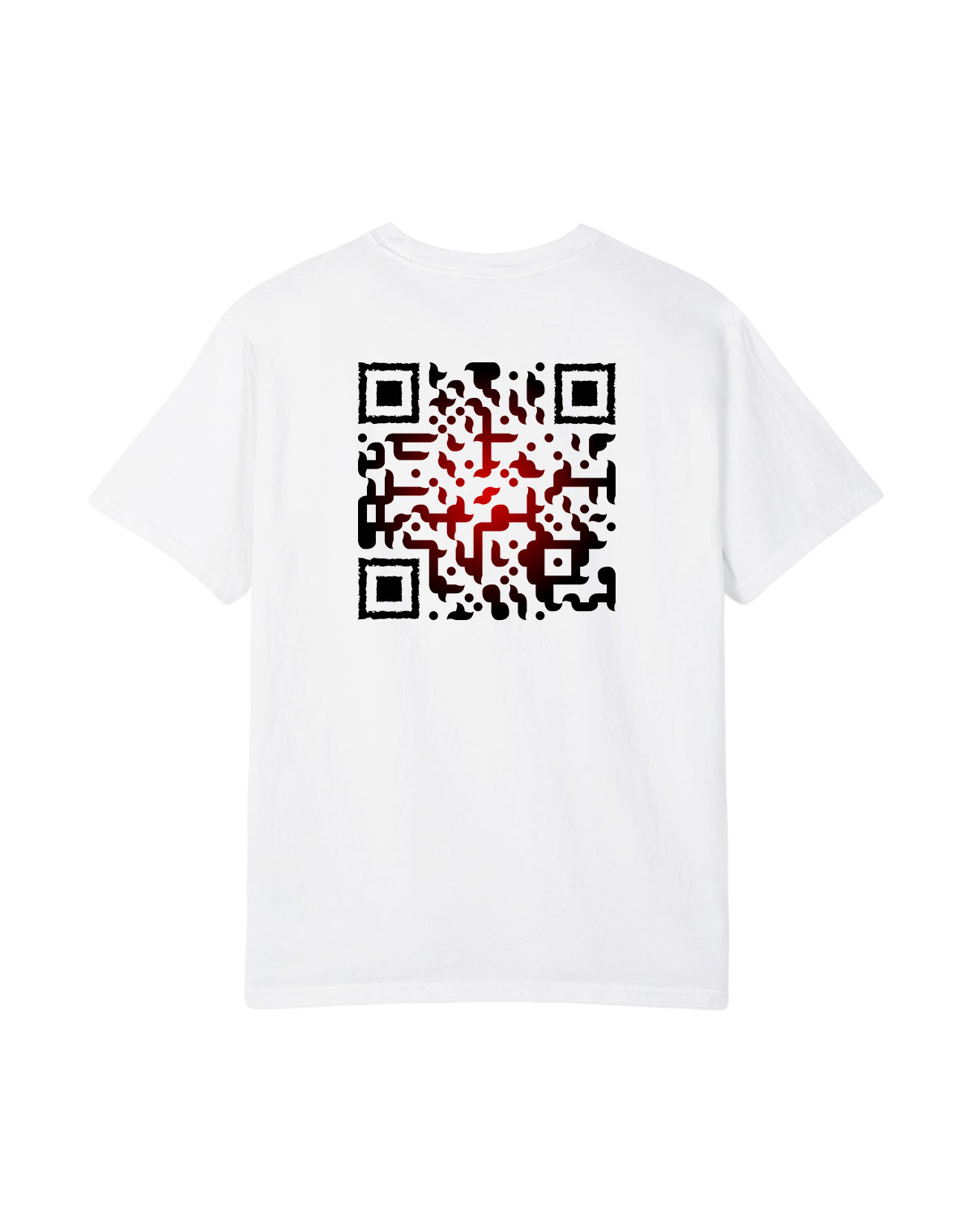 qr code t-shirt white blacksmith