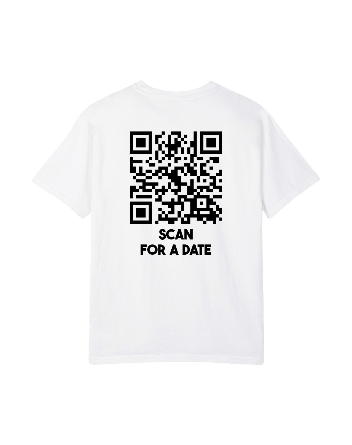 qr code t-shirt white classic scan for a date
