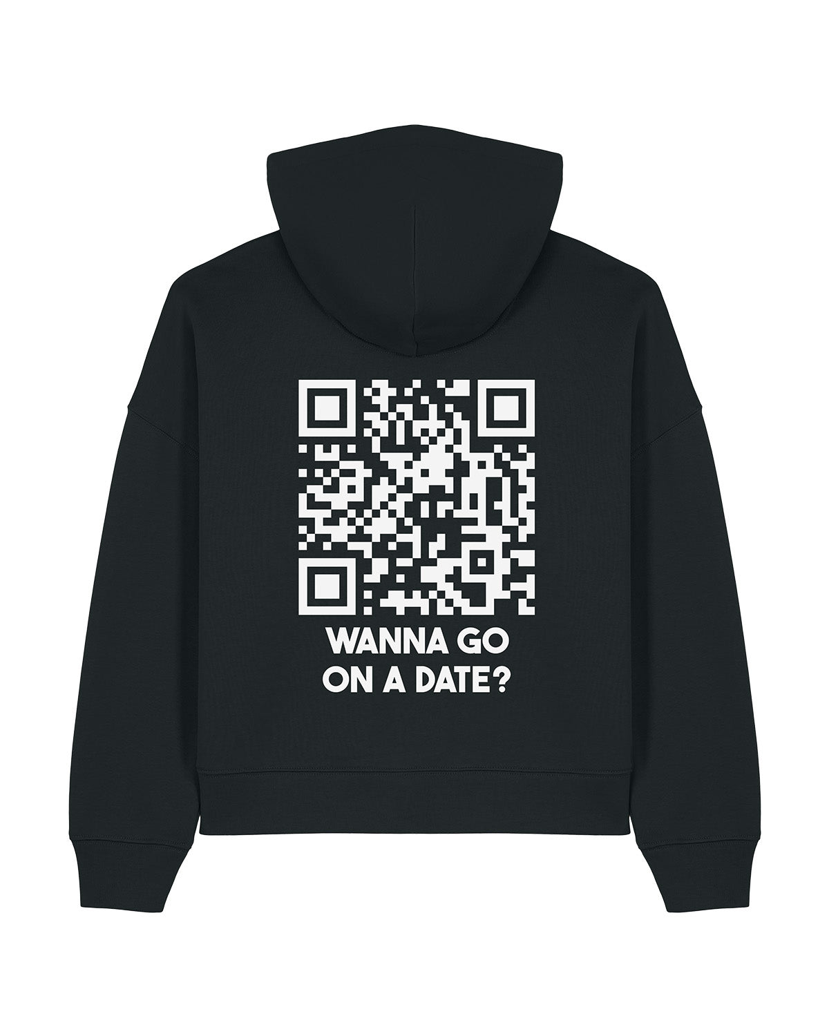 qr code women hoodie unisex black classic wanna go on a date