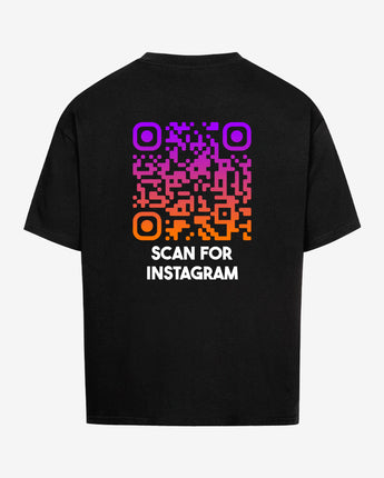 Scan For Instagram SUNSET Oversized QR Code T-Shirt Unisex