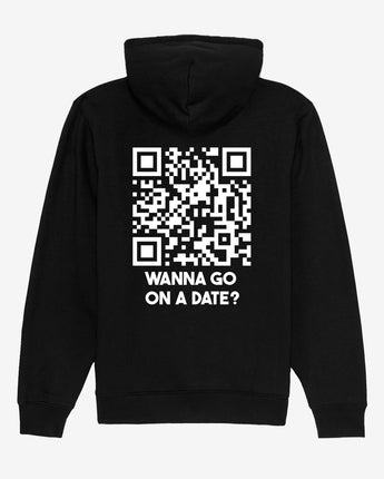 Wanna Go On A Date? CLASSIC QR Code Hoodie Unisex