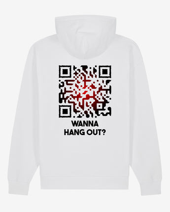 Wanna Hang Out? BLACKSMITH QR Code Hoodie Unisex